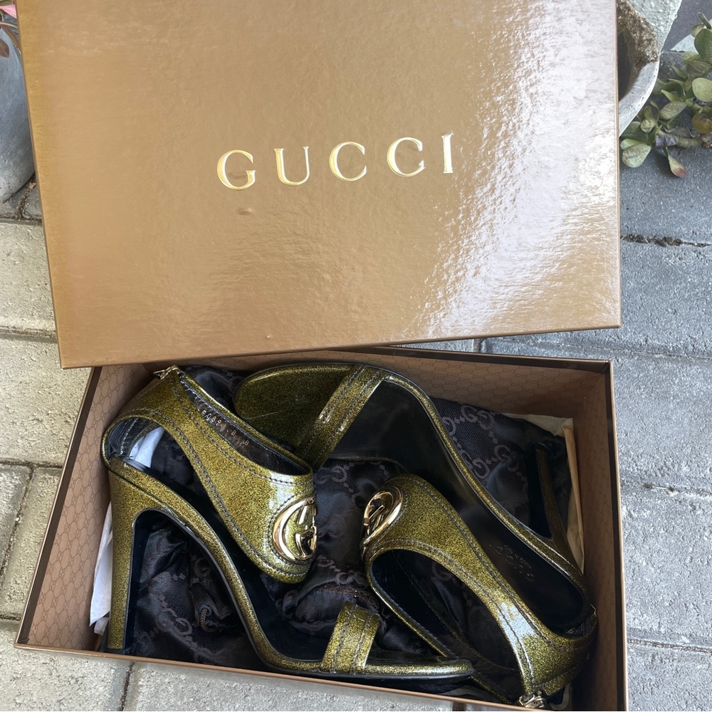 Gucci Guccissima Moss Green Interlocking GG Heel - Picture 5 of 8